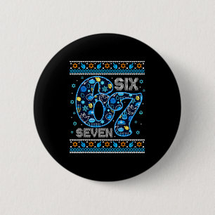 Hanukkah 67 Festive Dreidel Ugly Sweater Jew Six S 2 Inch Round Button