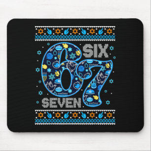 Hanukkah 67 Festive Dreidel Ugly Sweater Jew Six S Mouse Pad