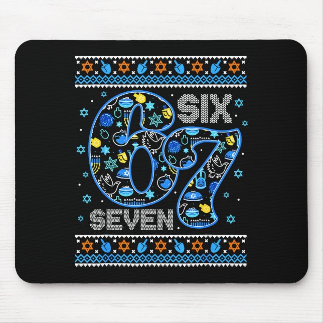 Hanukkah 67 Six Seven Boy Girl Kids 67 Meme Hanukk Mouse Pad (Front)