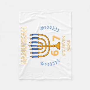 Hanukkah 67 Six Seven Meme Fleece Blanket