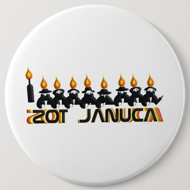 Hanukkah 6 Inch Round Button (Front)