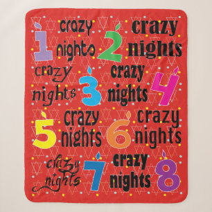 Hanukkah 8 Crazy Nights Sherpa Blanket/Medium Sherpa Blanket