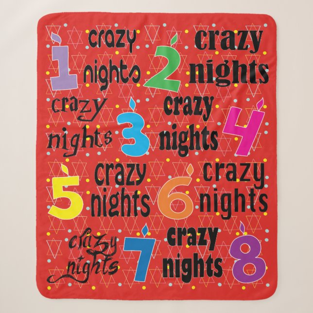 Hanukkah 8 Crazy Nights Sherpa Blanket/Medium Sherpa Blanket (Front)