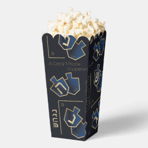 Hanukkah A Great Miracle Dark Blue Favor Box
