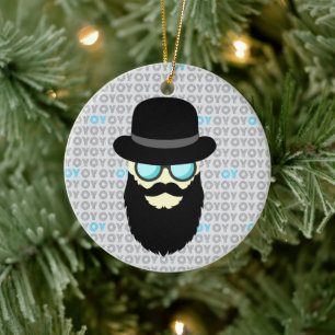 Hanukkah and Christmas Ceramic Ornament