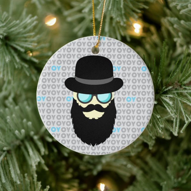 Hanukkah and Christmas Ceramic Ornament (Tree)