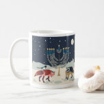 Hanukkah animals Menorah Desert Coffee Mug<br><div class="desc">Raccoon,  magpie and fox celebrate Hanukkah under a sage Menorah and a full Moon filled with Stars of David.</div>