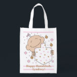Hanukkah Baby Girl Tote Bag<br><div class="desc">Happy Baby Girl, white 2-sided bag. All design elements can be edited. All editable text can be deleted and replaced with your own message. Use your favourite font colour, size, and style. Happy Hanukkah/Chanukah! Style: Reusable Bag Go green and save the planet with our reusable grocery bag! Made with a...</div>