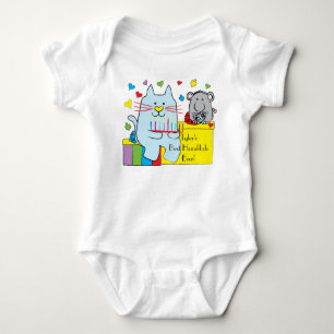 Hanukkah Baby Jersey Body Suit/Blue Cat and Mouse Bodysuit