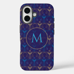 Hanukkah Beautiful Jewish Holiday Monogram Vintage iPhone 16 Case