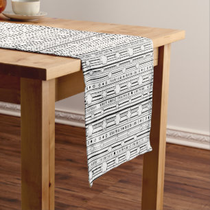 Hanukkah Black and White Stars 14 x 72 Short Table Runner