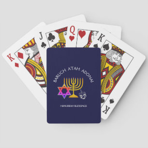 Hanukkah Blessings   BARUCH ATAH ADONAI   Chanukah Playing Cards