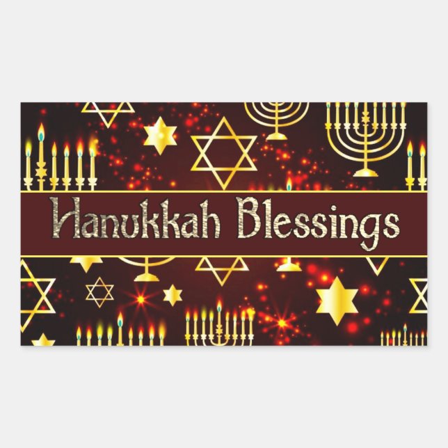 Hanukkah Blessings Menorah Sticker (Front)