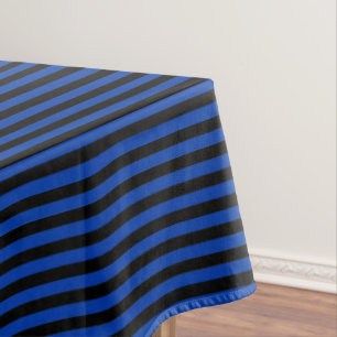 Hanukkah Blue and Black Stripe Tablecloth