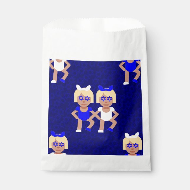 hanukkah blue bunny ear twins favour bag (Front)