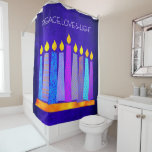 Hanukkah Blue Pattern Boho Candle Peace Love Light<br><div class="desc">“Peace, love & light.” A playful, modern, artsy illustration of boho pattern candles in a menorah helps you usher in the holiday of Hanukkah. Assorted blue candles with colourful faux foil patterns overlay a rich, deep blue textured background. Feel the warmth and joy of the holiday season whenever you use...</div>