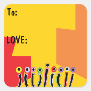 Hanukkah Bright Dancing Candles Square Sticker