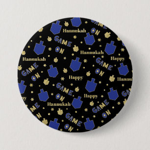 Hanukkah Button, Game On 3 Inch Round Button