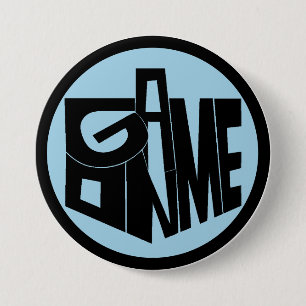 Hanukkah Button, Game ON Black Dreidel 3 Inch Round Button