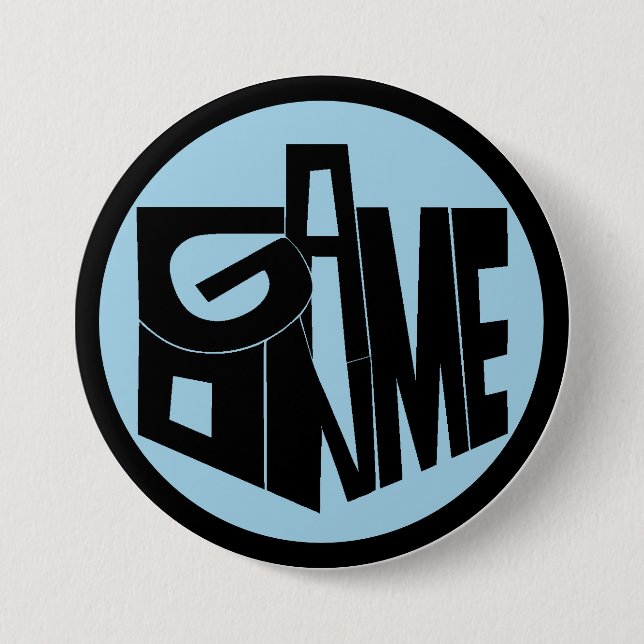 Hanukkah Button, Game ON Black Dreidel 3 Inch Round Button (Front)