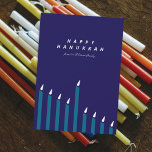 Hanukkah Candles Holiday Card<br><div class="desc">Simple sloped lit Hanukkah candles.</div>