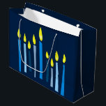 Hanukkah Candles Large Gift Bag<br><div class="desc">This design is beautiful and bright and fills you to the brim with Hanukkah holiday spirit</div>