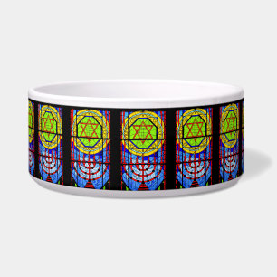 Hanukkah Candles Windows Backlit Trinket Bowl