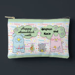 Hanukkah Cat and Friends Play Dreidel  Accessory Pouch<br><div class="desc">Hanukkah with Cat and Friends at Play, Dreidel Game Pouch. All design elements can be edited. Change editable text using your favourite font style, colour, and size. Fill your pouch with dreidels, and playing treats. Game on!!! Happy Hanukkah! Bag Type: Print Cut Sew Small Accessory Pouch Our pouches come in...</div>