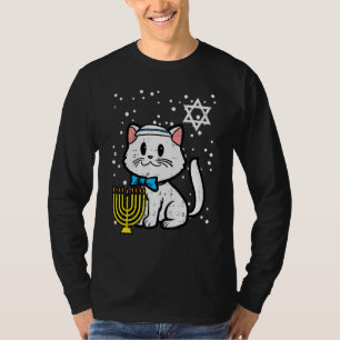 Hanukkah Cat Cute Chanukah Jewish Women Girls Kids T-Shirt