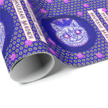 HANUKKAH CAT wrapping paper<br><div class="desc">Featuring the Star of David, purple flowers, and a captivating feline, this design is rooted in the public domain artwork by Louis Wain entitled "A Cat in Gothic Style", circa 1925-1939.</div>