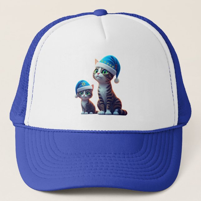 Hanukkah Cats Trucker Hat (Front)