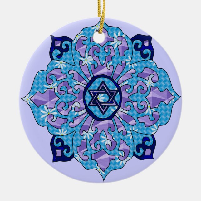 Hanukkah Ceramic Ornament (Front)