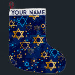 Hanukkah Chanukah Blue Modern Christmas Jewish Lar Large Christmas Stocking<br><div class="desc">Hanukah,   menorah,  home decor,  Hanukkah decor,  colourful menorah,  Jewish December,  menorah stocking,  personalized,  festival of lights, </div>