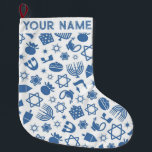 Hanukkah Chanukah Blue Modern Christmas Jewish Large Christmas Stocking<br><div class="desc">Hanukah,   menorah,  home decor,  Hanukkah decor,  colourful menorah,  Jewish December,  menorah stocking,  personalized,  festival of lights, </div>