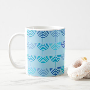 Hanukkah Chanukah Chanukkiah Menorah Pattern Blue Coffee Mug