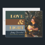 Hanukkah Chanukah Gold Love & Light Photo<br><div class="desc">Our Hanukkah / Chanukah Gold Love & Light Holiday card is an elegant,  classy way to share your Hanukkah/ Chanukah wishes with friends,  family & clients!  With space for you to personalize with your name and Photo.  Enquiries? message us or email bestdresssedbread@gmail.com. Happy Chanukah!!</div>