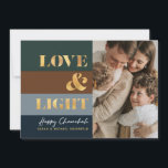 Hanukkah Chanukah Gold Love & Light Photo Greeting<br><div class="desc">Our Hanukkah / Chanukah Gold Love & Light Holiday card is an elegant, classy way to share your Hanukkah/ Chanukah wishes with friends, family & clients! With space for you to personalize with your name and Photo. Enquiries? message us or email bestdresssedbread@gmail.com. Happy Chanukah!! Need help with this design? Want...</div>