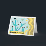Hanukkah/Chanukah Greeting Card/Envelope Blue/Gold Holiday Card<br><div class="desc">Hanukkah/Chanukah Greeting Card with White Envelope Blue/Gold. Designed with menorahs, dreidels and stars of Davids in a background of golds and blues. Personalize by deleting, "Happy Chanukah" and choosing your favourite font style, colour, size and wording . Use the blank inside page to express your best wishes for a wonderful...</div>