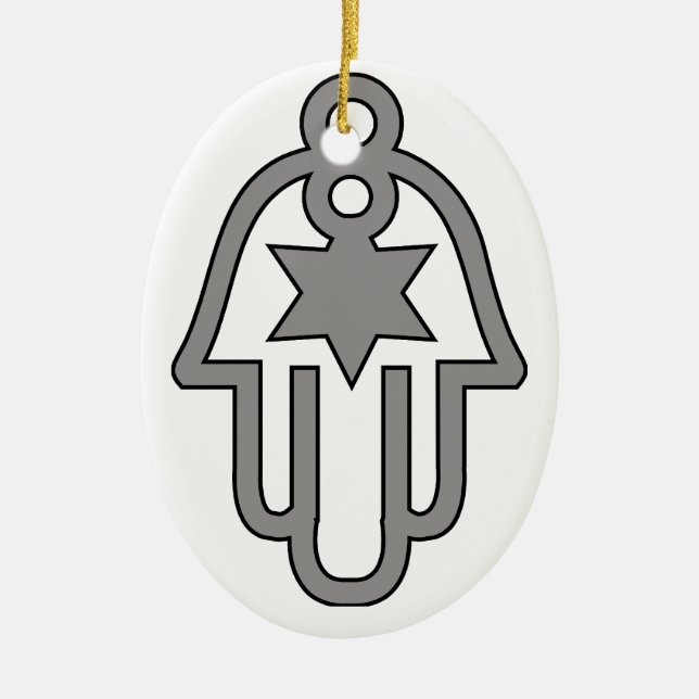 HANUKKAH CHANUKAH HAMSA GIFTS CERAMIC ORNAMENT (Front)