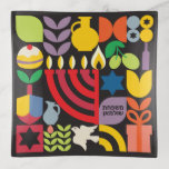 Hanukkah Chanukah Icons Hebrew Personalized Trinket Trays<br><div class="desc">Hanukkah / Chanukah Colourful Modern Geometric Pattern trinket Tray space to add your name in HEBREW! Dreidel, Doughnuts, Stars & Olive oil... They are all here. Hebrew & Jewish Hanukkah Symbols Space to add your personalized text. Happy Hanukkah wishes. This upscale, beautiful, look, is a great gift to wish friends,...</div>