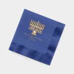 Hanukkah Chanukah Lit Menorah #2 Family Name Foil Napkins<br><div class="desc">Hanukkah Chanukah Lit Menorah #2 Family Name Design  ========</div>