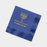 Hanukkah Chanukah Lit Menorah #31L Family Name Foil Napkins<br><div class="desc">Happy Hanukkah Chanukah Lit Menorah #31L Family Name Design  ========</div>