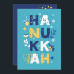 HANUKKAH  Chanukah Menorah Dreidel Greeting Card<br><div class="desc">Our Hanukkah Greeting card with a dreidel, menorah, jelly doughnut, and Jewish stars of David is a beautiful, fun way to wish family and friends a Happy Hanukkah in style. . Personalize with your custom greeting on the reverse to make it truly one of a kind. Enquiries: message us or...</div>