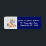 Hanukkah Chanukah Return Address Blue<br><div class="desc">This design was created though digital art. It may be personalized in the area provide or customizing by choosing the click to customize further option and changing the name, initials or words. You may also change the text colour and style or delete the text for an image only design. Contact...</div>