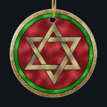 Hanukkah - Chanukah Star of David Ornament<br><div class="desc">Think themes! Play with background colours, add or delete text, and (for a bit of an extra fee added already here, but can be deleted) customize the back with images, colour, your logo / business info., etc.! These are also great for gifts or to use as the finishing touch of...</div>