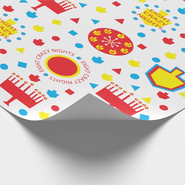 Hanukkah/Chanukah Wrapping Paper Colourful Crazy 8 (Corner)