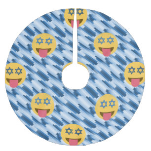 hanukkah chanukkah emoji christmas tree skirt xmas