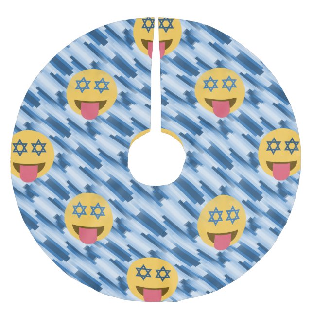 hanukkah chanukkah emoji christmas tree skirt xmas (Front)