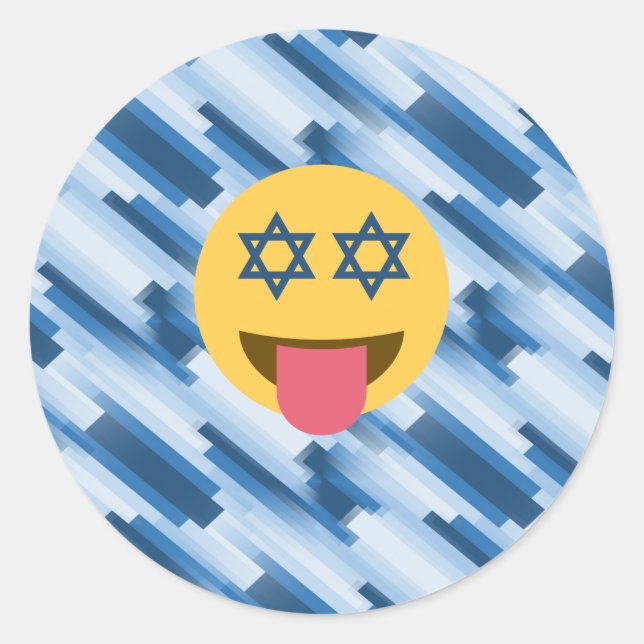 hanukkah chanukkah emoji classic round sticker (Front)