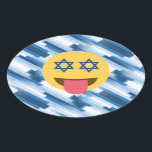 hanukkah chanukkah emoji oval sticker<br><div class="desc">chanukka, chanukkah, emoji, funny, hannukah, Hanukkah, hanukkah emoji, hanukkah happy face, happy face, hebrew, holidays, jew, jewish, judaism, star of david, yellow blue, passover, yom Kippur, striped, stripes, blue white, pastel - "star of david""jewish emoji""hanukkah emoji""chanukkah emoji" emoji emoticon "happy face""jewish holidays" "star of david emoji""star of david happy face""rosh...</div>